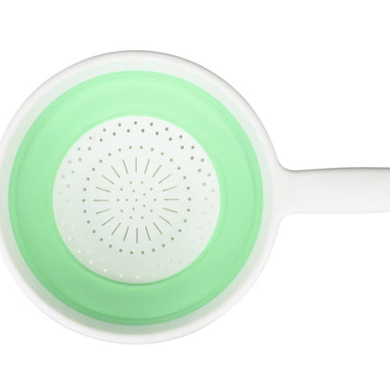 Opvouwbaar Vergiet 22cm Groen, Hittebestendig tot 140°C, Handvat