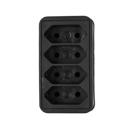 Stekker Quattro Zwart, 10A, 2300W, 250V, IP20, voor binnengebruik.