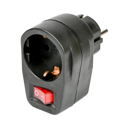 Zwart RA Stopcontact + Schakelaar, 3500W, Modern Design, Niet BE/FR