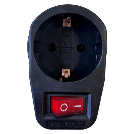 Zwart RA Stopcontact + Schakelaar, 3500W, Modern Design, Niet BE/FR