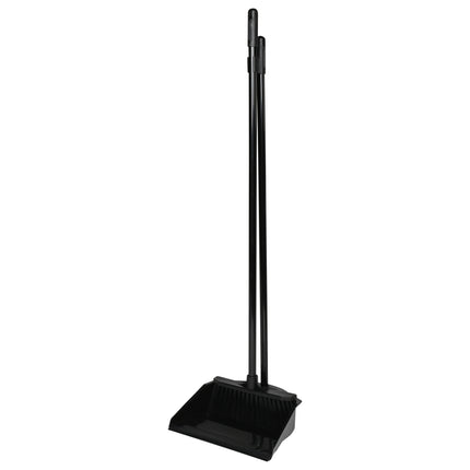 Stoffer en blik op steel actie zwart – Materiaal kunststof, Hoogte 78 cm, 78 cm