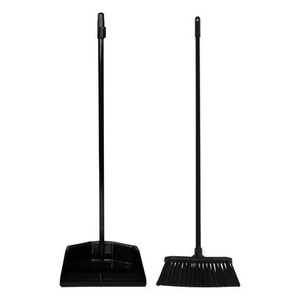 Stoffer en blik op steel actie zwart – Materiaal kunststof, Hoogte 78 cm, 78 cm
