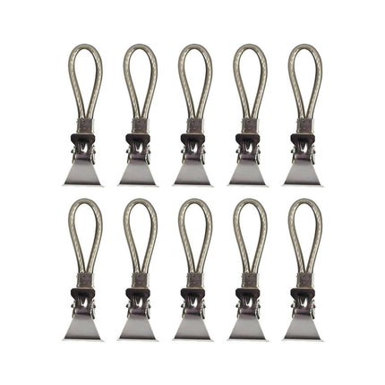 Handdoekknijpers Zwart 10 dlg - 5.3x1x1.7 cm, rubbercoating, keuken/badkamer.