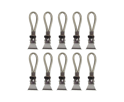 Handdoekknijpers Zwart 10 dlg - 5.3x1x1.7 cm, rubbercoating, keuken/badkamer.