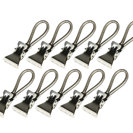 Handdoekknijpers Zwart 10 dlg - 5.3x1x1.7 cm, rubbercoating, keuken/badkamer.