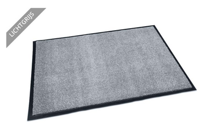 Deurmat schoonloop 90 x 150 cm lichtgrijs uni – Afmeting 90 x 150 cm