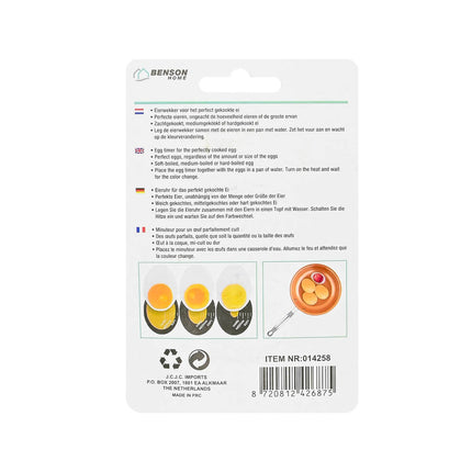 Eierwekker: Perfecte Eieren met Kleurindikatie voor Zacht, Medium, Hard.
