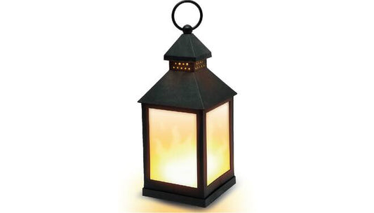 LED lantaarn met flame effect 10,5 x 10,5 x 24 cm