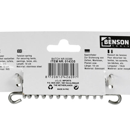Spanveer 10 cm RVS voor tent- en luifelbevestiging