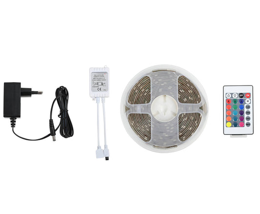 5m Flexibele RGB LED Strip IP65, Waterbestendig, Met Afstandsbediening