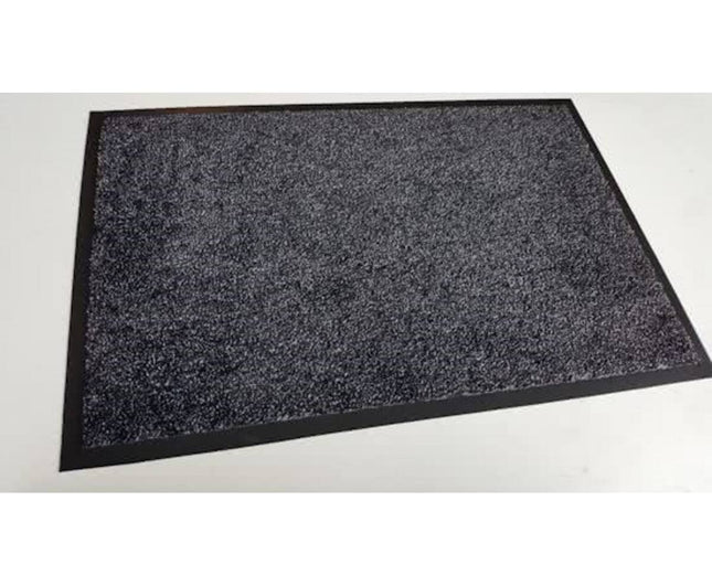 Deurmat 50x80 cm Antraciet, Absorberend Polyester, Antislip Rubber
