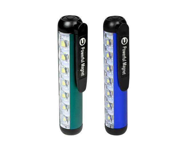 Mini Oplaadbare Zaklamp, Magneetclip, 7x SMD + LED, 4 Standen