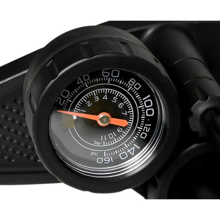 Fietspomp 120 PSI, Manometer, 65cm Slang, Presta/Schrader Ventielen
