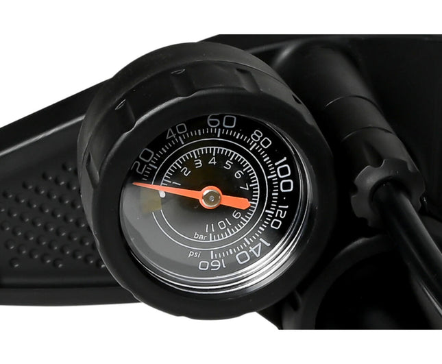 Fietspomp 120 PSI, Manometer, 65cm Slang, Presta/Schrader Ventielen