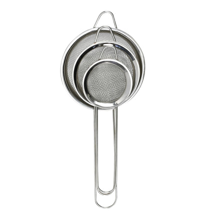 Zeef RVS 3 dlg klein – Diameter ø10 cm - ø8 cm - ø6 cm, 10 cm, 8 cm, 6 cm