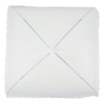 Foodcover opvouwbaar 43 x 43 cm – Kleur wit met wit kant