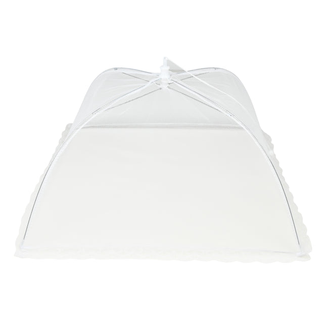 Foodcover opvouwbaar 43 x 43 cm – Kleur wit met wit kant