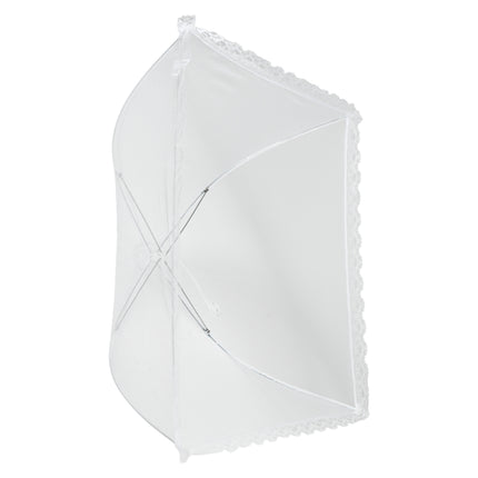 Foodcover opvouwbaar 43 x 43 cm – Kleur wit met wit kant