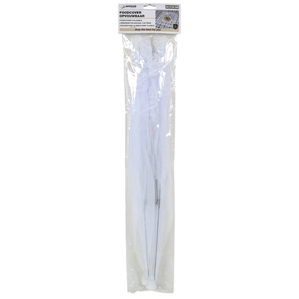Foodcover opvouwbaar 43 x 43 cm – Kleur wit met wit kant