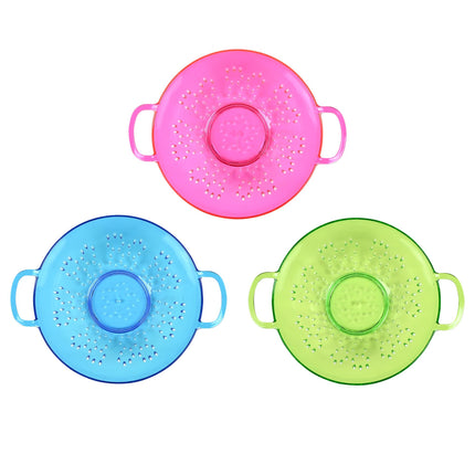 Vergiet ø 23 cm mix – Materiaal plastic, Doorsnede 23 cm, Kleuren blauw, geel of roze