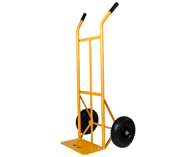 Steekwagen Geel, 180kg Draagkracht, 117x57cm, Luchtbanden, Stalen Frame