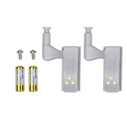 Automatische LED Kastverlichting 3 LED's, Set van 2, Incl. Batterijen