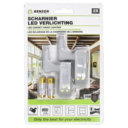 Automatische LED Kastverlichting 3 LED's, Set van 2, Incl. Batterijen