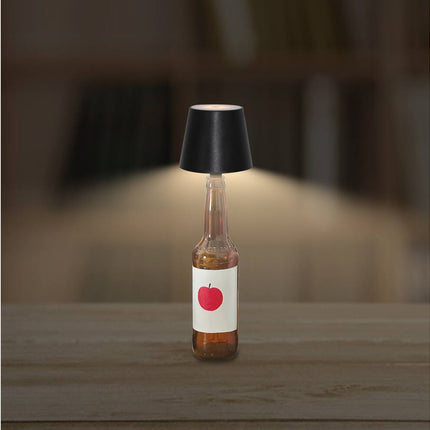 Flessenlamp Zwart – LED 27 SMD, 3000K, Aanraakdimmen, USB-C Oplaadbaar