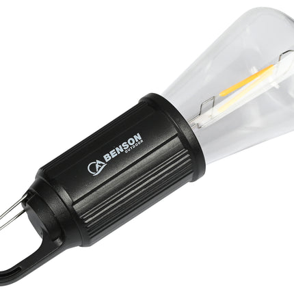 Campinglamp met karabijnhaak oplaadbaar – Lichtbron 2 stuks zachte lichtstrip, Gewicht 55g