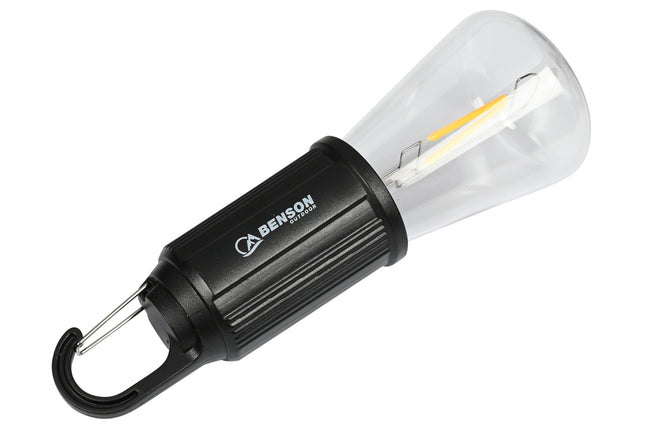 Campinglamp met karabijnhaak oplaadbaar – Lichtbron 2 stuks zachte lichtstrip, Gewicht 55g