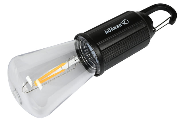 Campinglamp met karabijnhaak oplaadbaar – Lichtbron 2 stuks zachte lichtstrip, Gewicht 55g