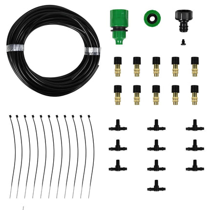 Waternevel Koelsysteem 34-delig - 10m Slang, 10 Mistsproeiers, Terras