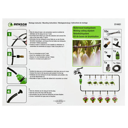 Waternevel Koelsysteem 34-delig - 10m Slang, 10 Mistsproeiers, Terras