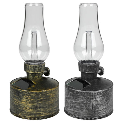 LED olielamp solar met flame effect mix – Afmetingen 10 x 10 x 21 cm, LED 1 flash warm wit
