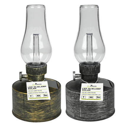 LED olielamp solar met flame effect mix – Afmetingen 10 x 10 x 21 cm, LED 1 flash warm wit