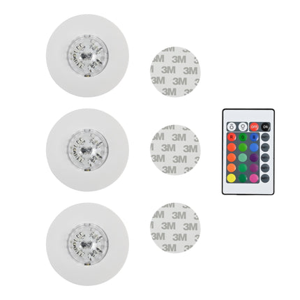 LED disco party licht met afstandsbediening 3 dlg – LED 12 stuks met RGB LED, 80 mm