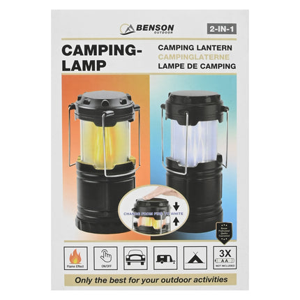 Campinglamp flame effect 2-in-1 – Batterij 3 x AA (niet inbegrepen), Bulb COB, 85 mm