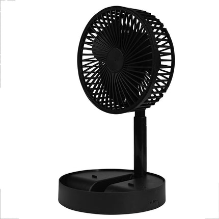 Opvouwbare Zwarte Ventilator: Oplaadbaar, Compact, Ideaal voor Reizen
