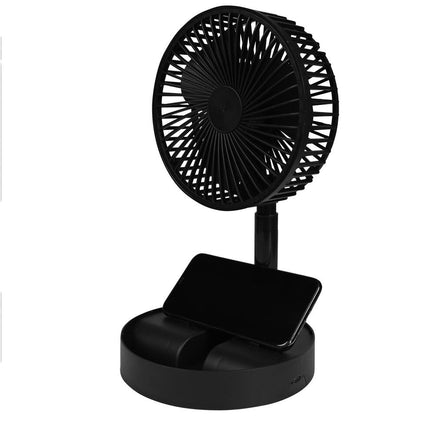 Opvouwbare Zwarte Ventilator: Oplaadbaar, Compact, Ideaal voor Reizen