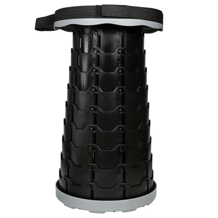 Kruk opvouwbaar draagbaar ABS grijs – Diameter zitting 25 cm, Hoogte 6 - 46 cm