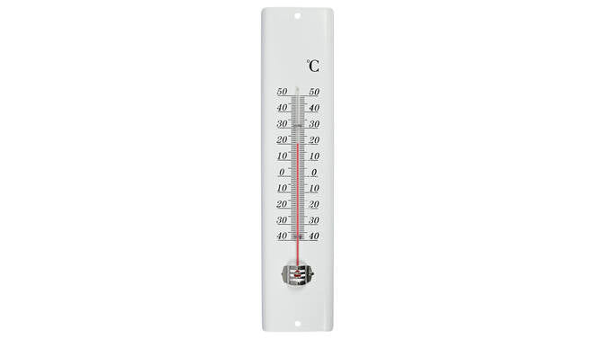 Thermometer metaal wit 30 cm