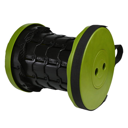 Kruk opvouwbaar draagbaar ABS groen – Diameter zitting 25 cm, Hoogte 6 - 46 cm