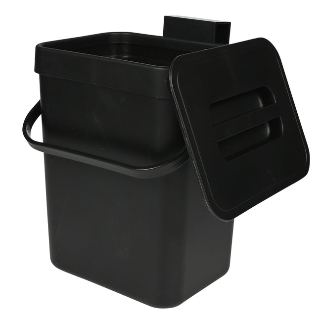 Prullenbak zwart – Inhoud 3 liter, Afmeting 16 x 13 x 20.5 cm, Gewicht 285 gr, Kleur zwart