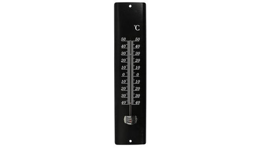 Thermometer metaal zwart 30 cm