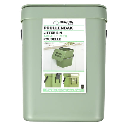 Prullenbak groen – Inhoud 3 liter, Afmeting 16 x 13 x 20.5 cm, Gewicht 285 gr, Kleur groen