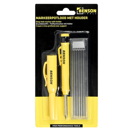 Markeerpotlood 2B, 4cm diep, 2.8mm punt, incl. houder en slijper