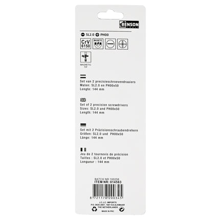 Schroevendraaier set precisie 2 dlg plat – Plat (-) SL2.5, SL3.0