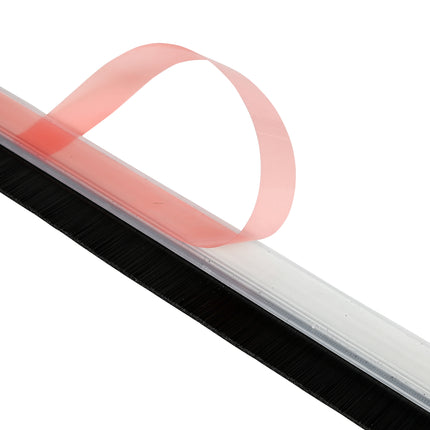 Tochtstrip borstel 100 cm PVC transparant – Toepassing voor op onderzijde van deuren