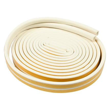 Tochtstrip rubber D-profiel 2 x 3 m wit – Profiel D, Afmetingen 3 m x 9 mm x 4 mm