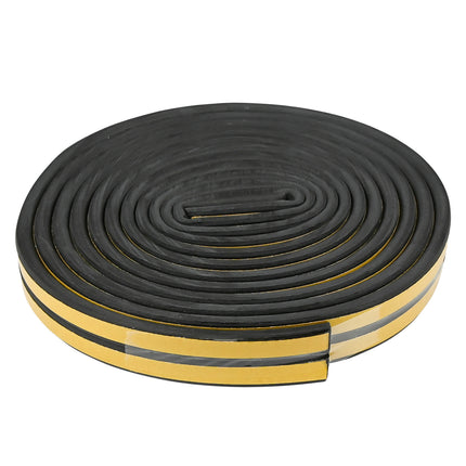 Tochtstrip rubber D-profiel 2 x 3 m zwart – Profiel D, Afmetingen 3 m x 9 mm x 4 mm